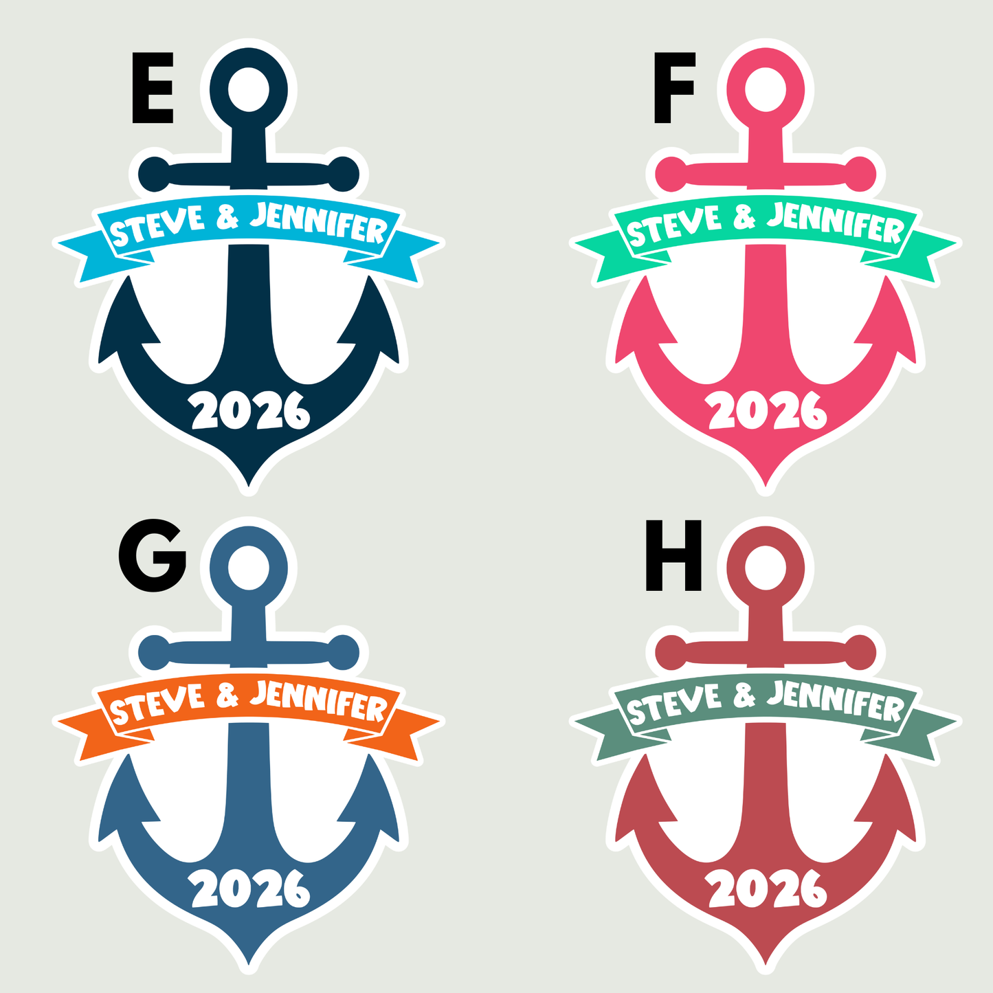 Personalized Anchor Cruise Door Magnet
