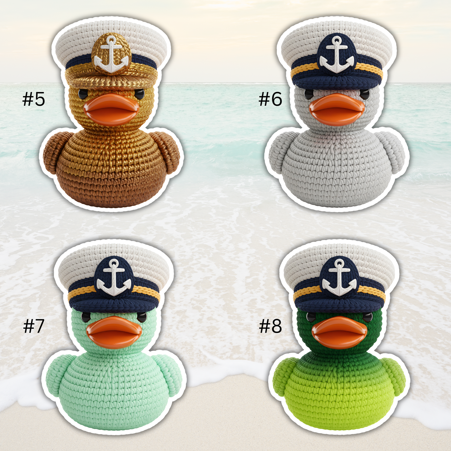 Captain Cruise Duck Crochet Style Magnet