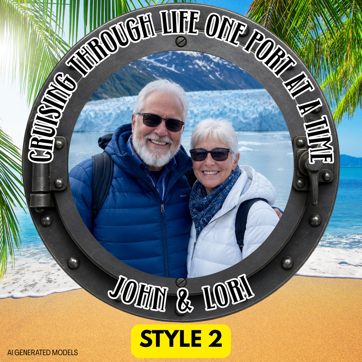 Personalized Cruise Porthole Photo Door Magnet