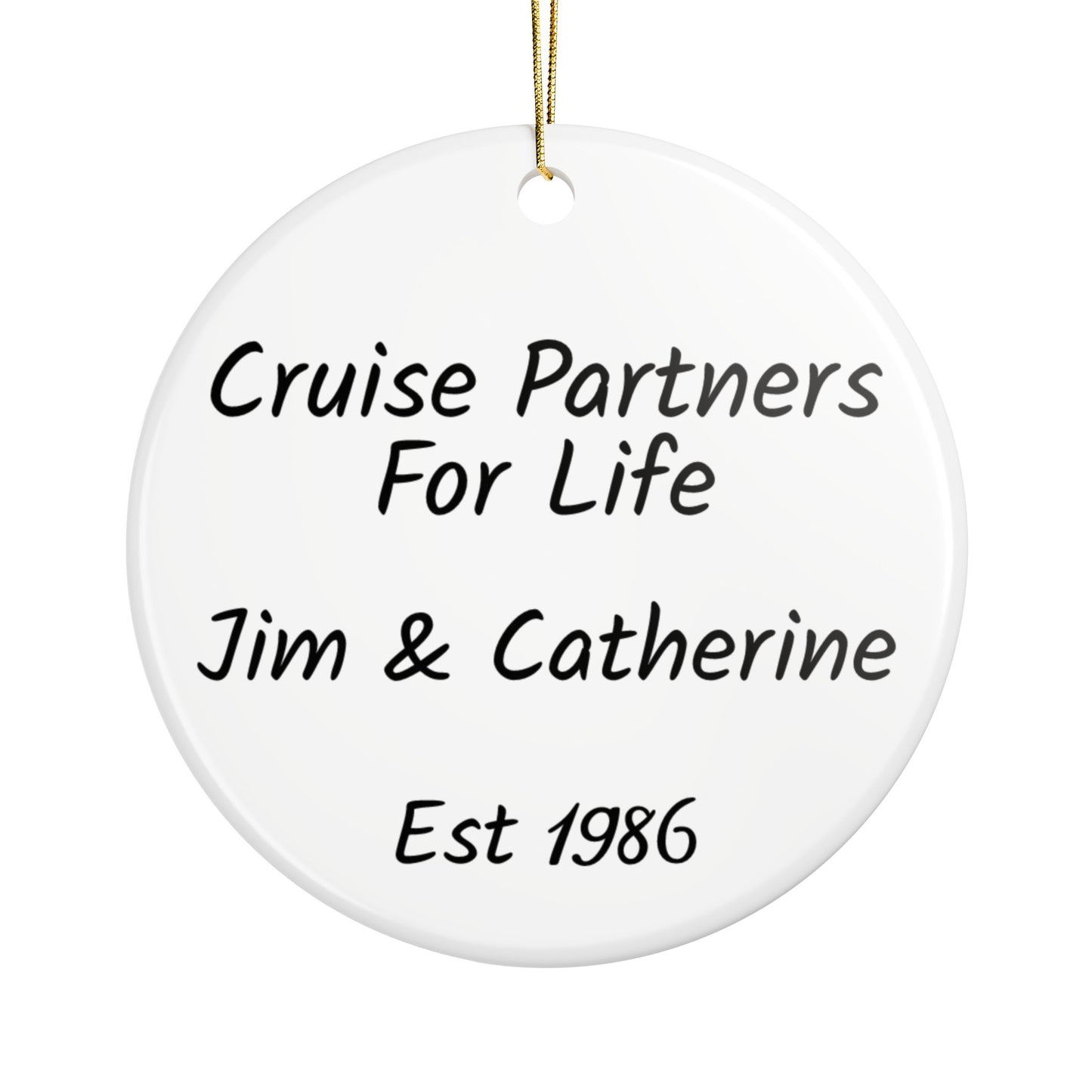 Cruise Partners for Life Personalized Photo Ceramic Christmas Ornament
