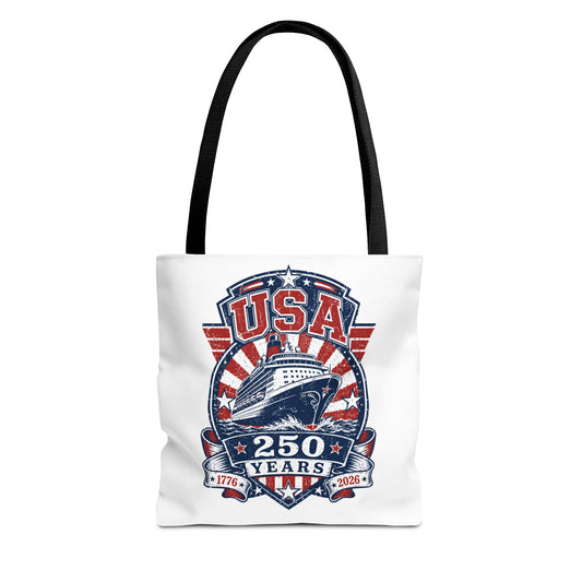 USA 250 Years Commemorative Tote Bag — 1776-2026 Patriotic Cruise Emblem