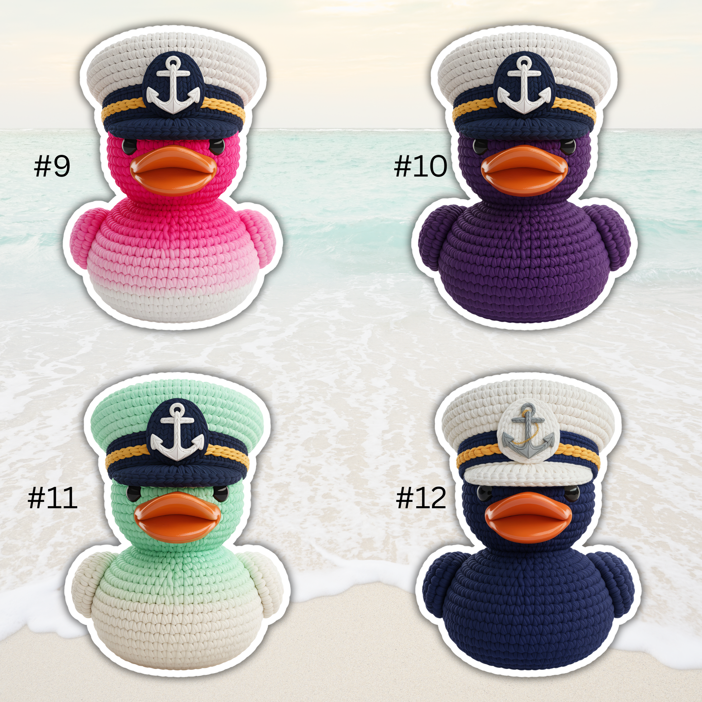 Captain Cruise Duck Crochet Style Magnet
