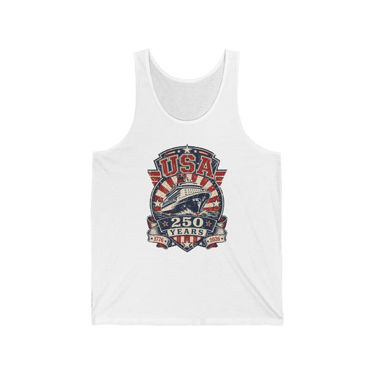 USA 250 Years Tank Top — Patriotic American Flag Capitol Graphic