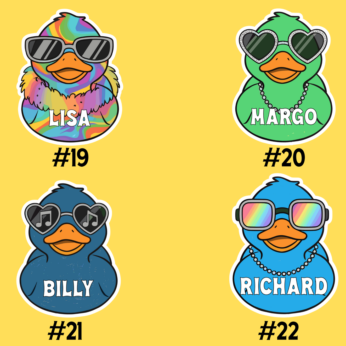 Cute Sunglass Rubber Duck Cruise Magnets