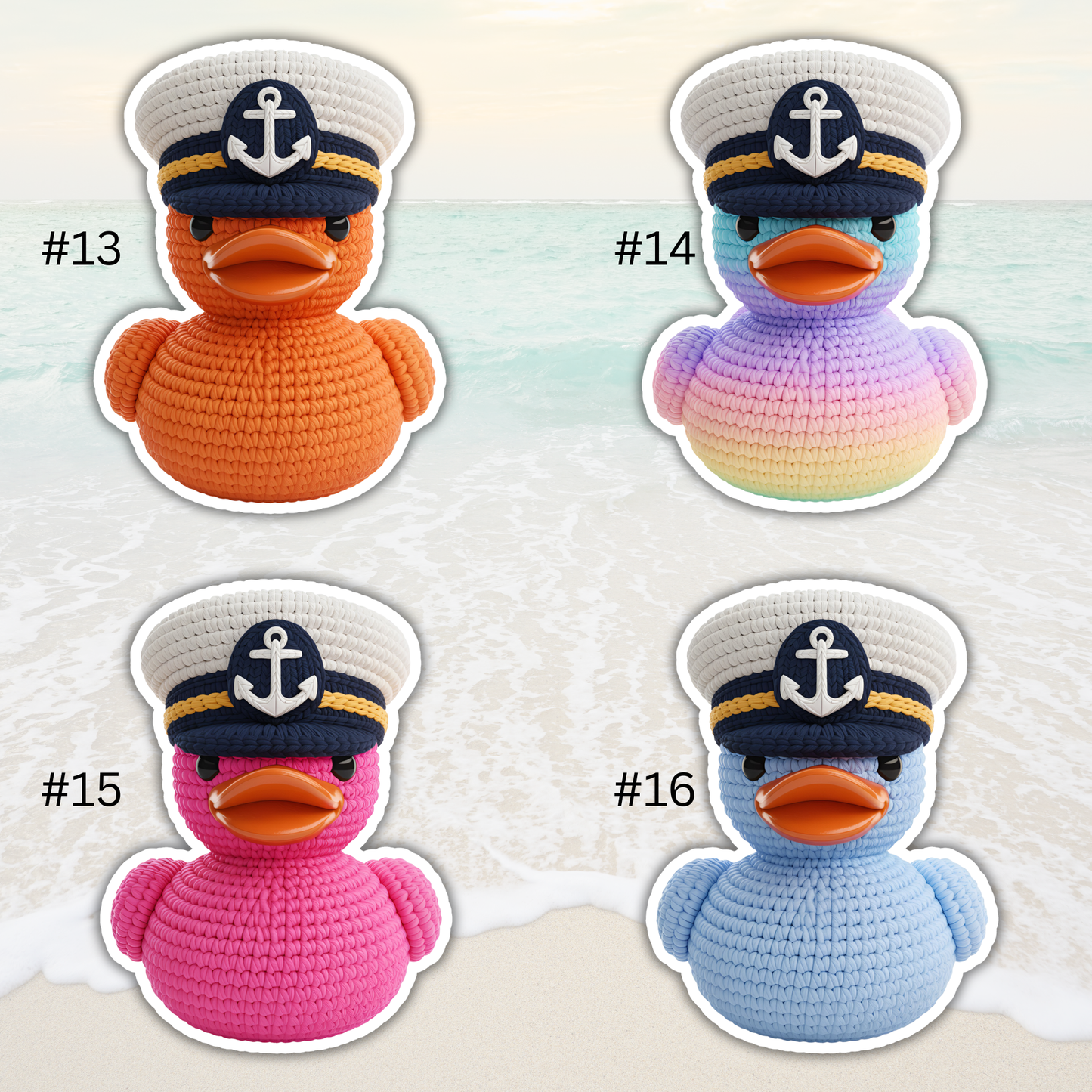 Captain Cruise Duck Crochet Style Magnet