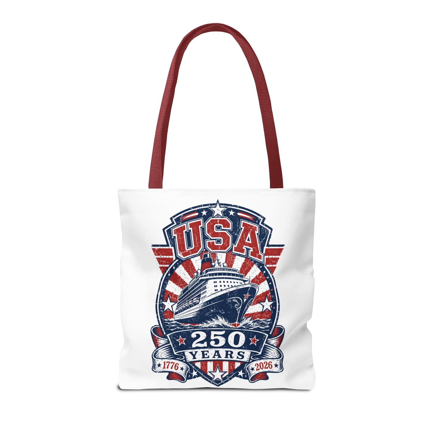 USA 250 Years Commemorative Tote Bag — 1776-2026 Patriotic Cruise Emblem