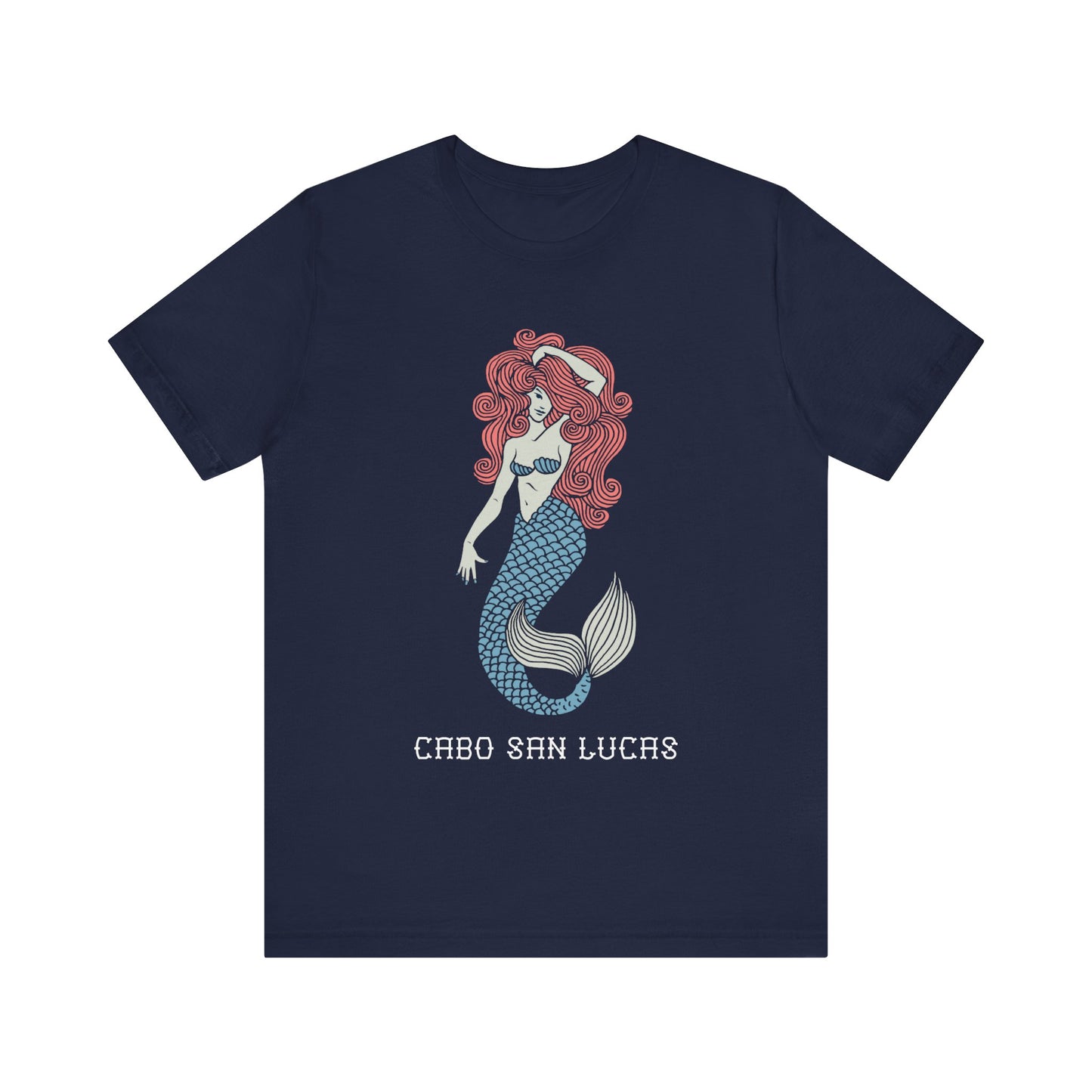 Cabo San Lucas Vintage Mermaid Unisex Jersey Short Sleeve Tee