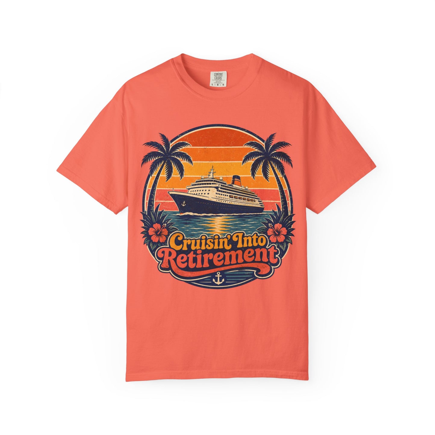 Cruisin' Into Retirement T-Shirt — Retro Cruise Vacation Retirement Gift