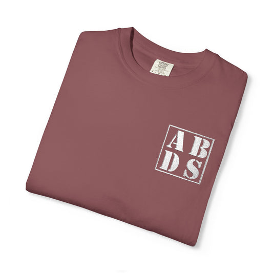 ABDS Embroidered Logo Garment‑Dyed Casual Tee
