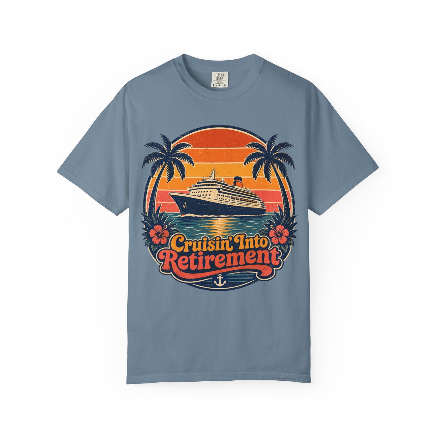 Cruisin' Into Retirement T-Shirt — Retro Cruise Vacation Retirement Gift