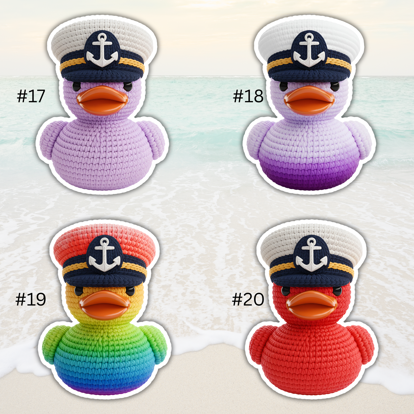 Captain Cruise Duck Crochet Style Magnet