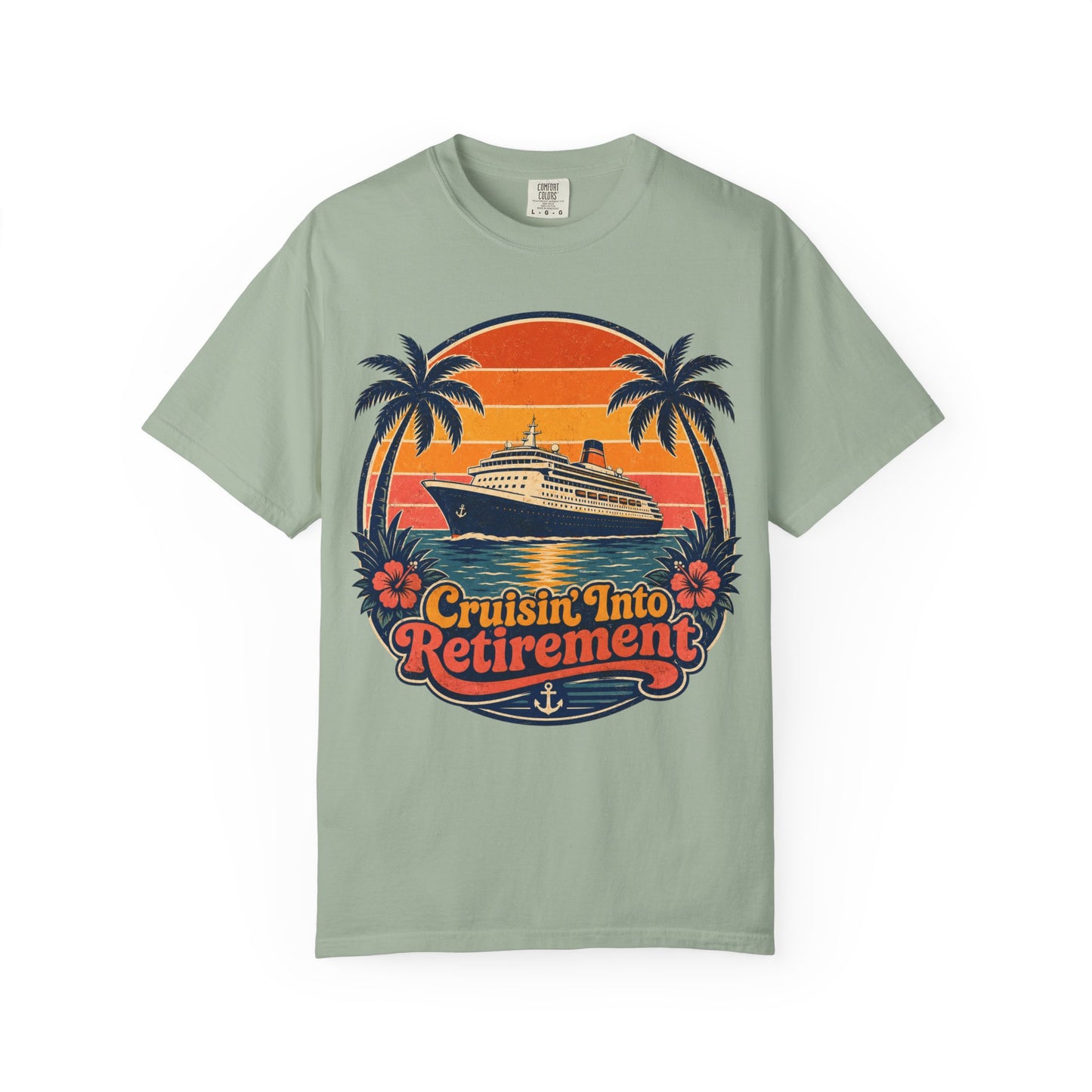 Cruisin' Into Retirement T-Shirt — Retro Cruise Vacation Retirement Gift