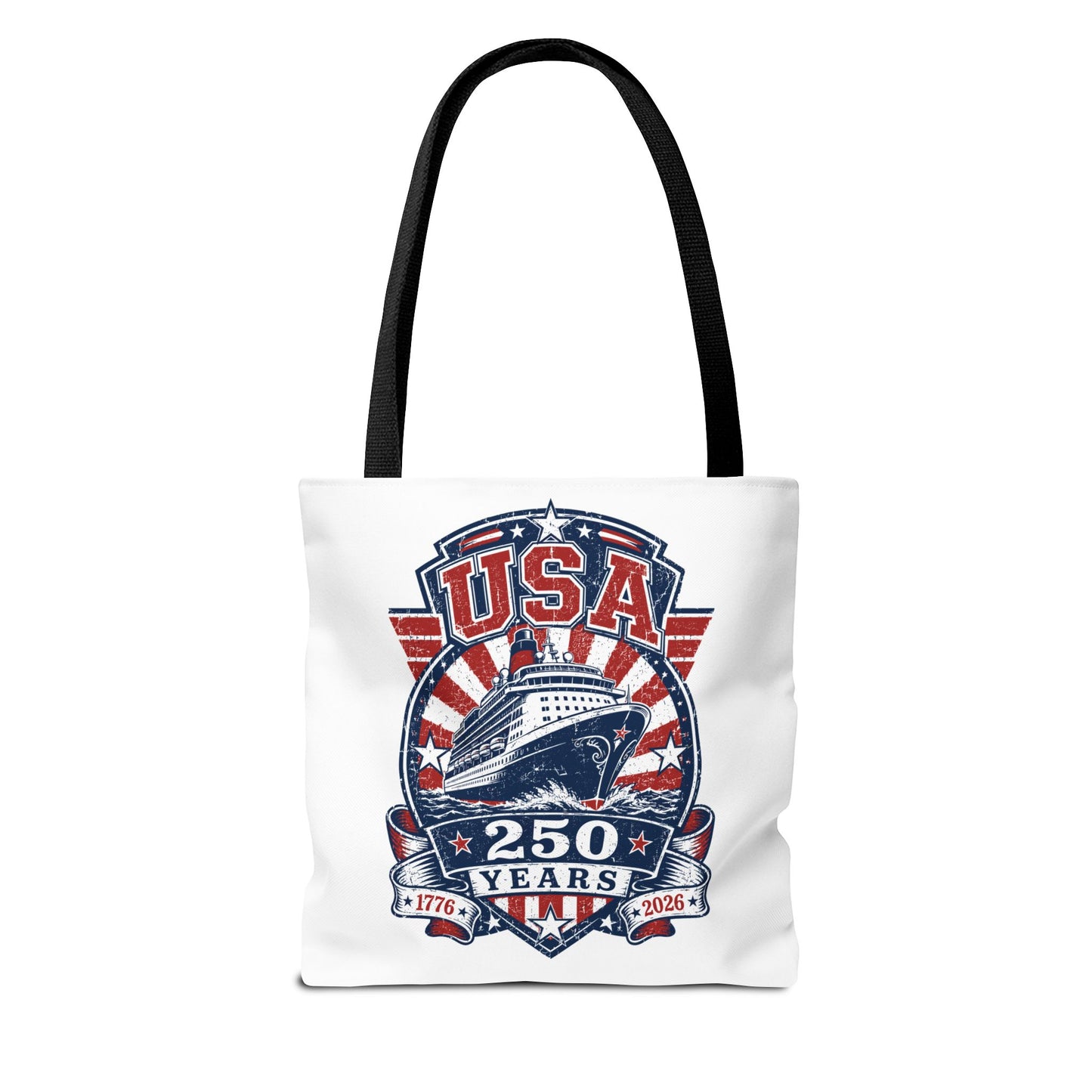USA 250 Years Commemorative Tote Bag — 1776-2026 Patriotic Cruise Emblem