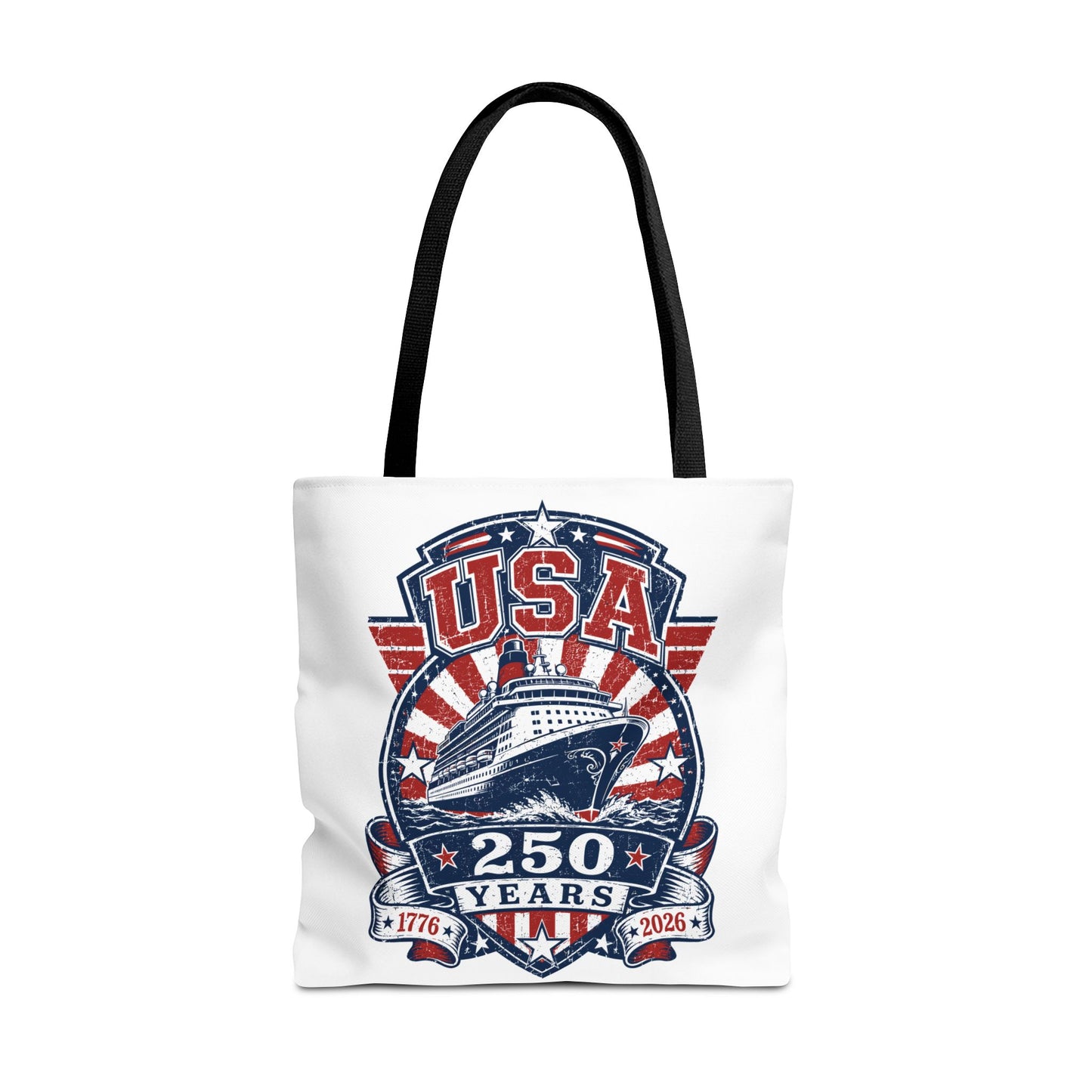 USA 250 Years Commemorative Tote Bag — 1776-2026 Patriotic Cruise Emblem
