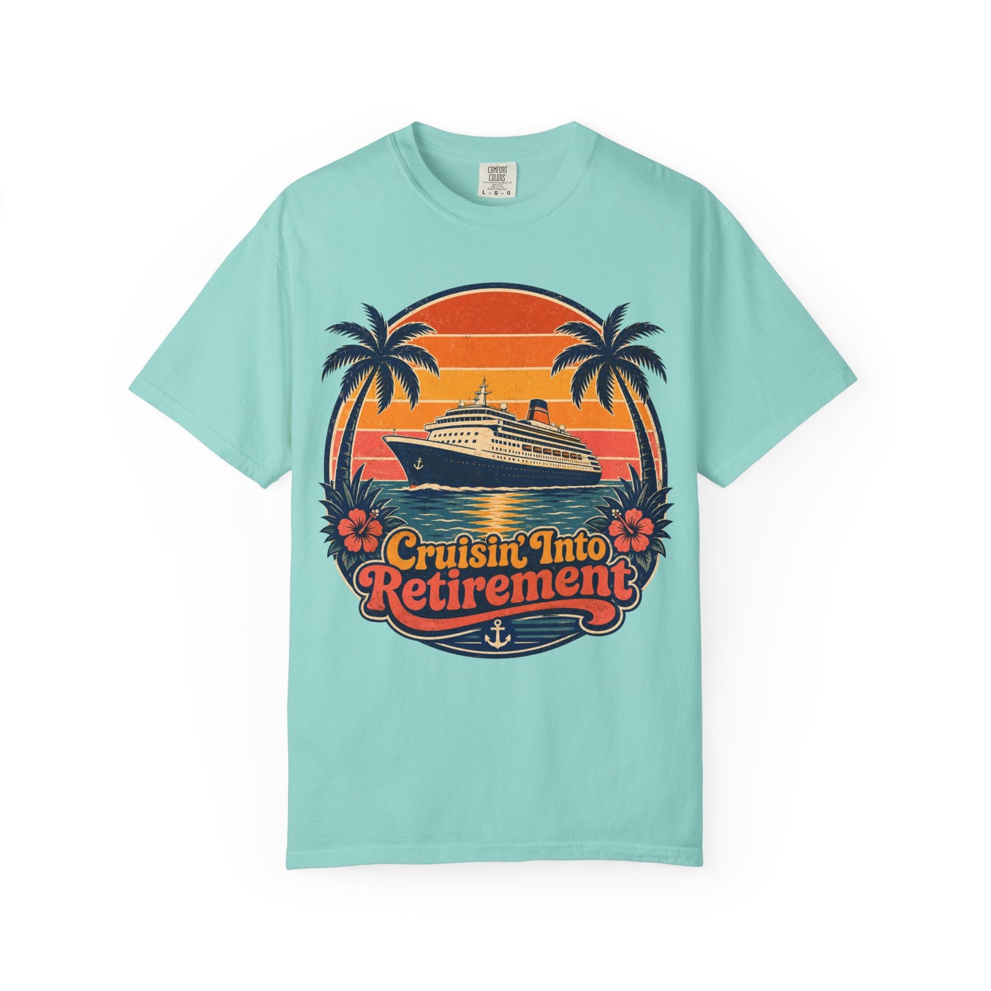 Cruisin' Into Retirement T-Shirt — Retro Cruise Vacation Retirement Gift