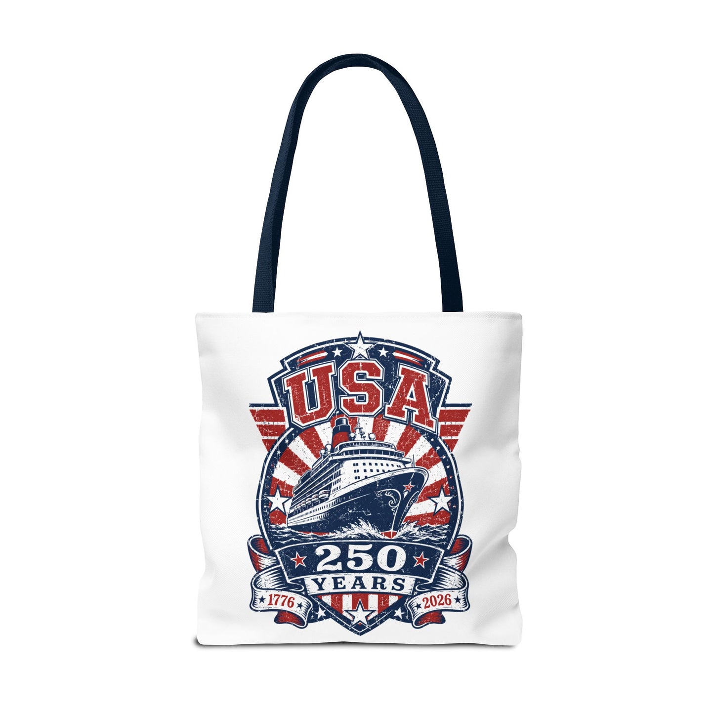 USA 250 Years Commemorative Tote Bag — 1776-2026 Patriotic Cruise Emblem
