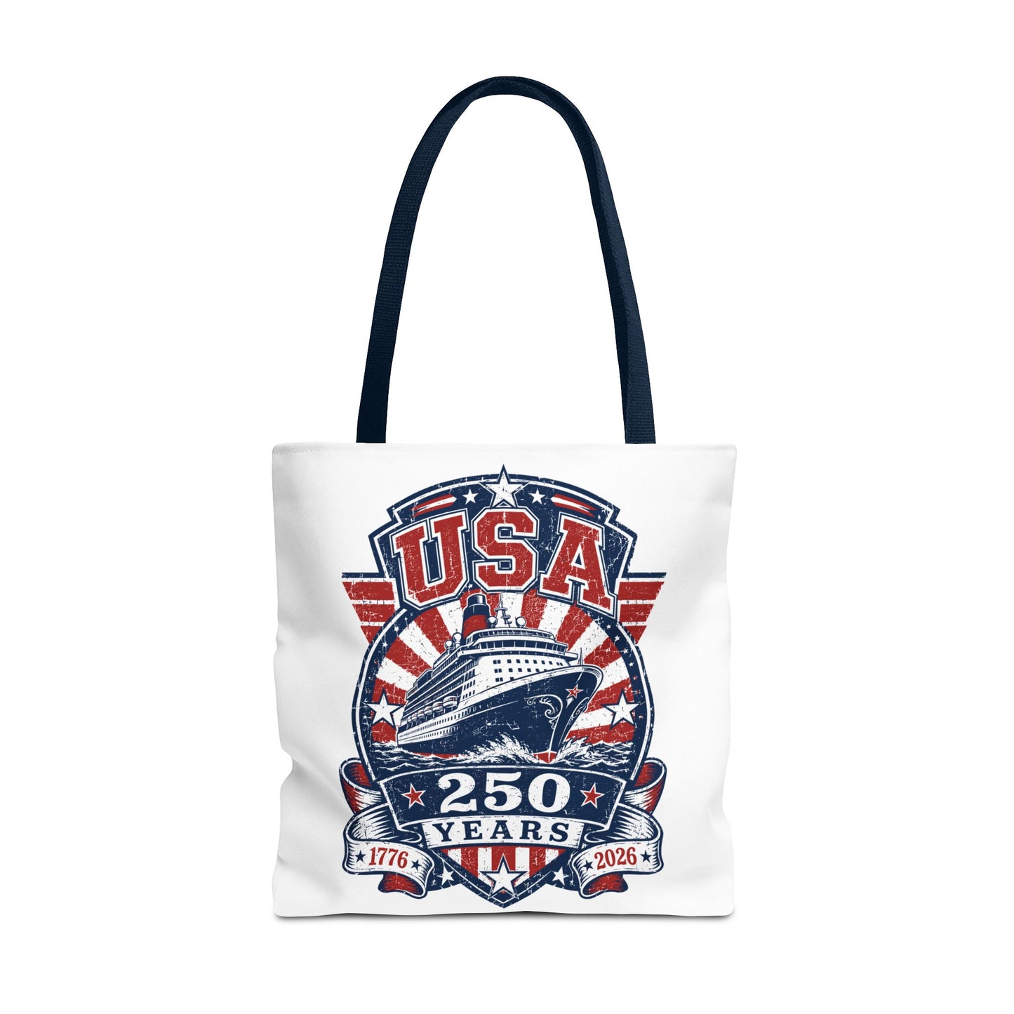 USA 250 Years Commemorative Tote Bag — 1776-2026 Patriotic Cruise Emblem