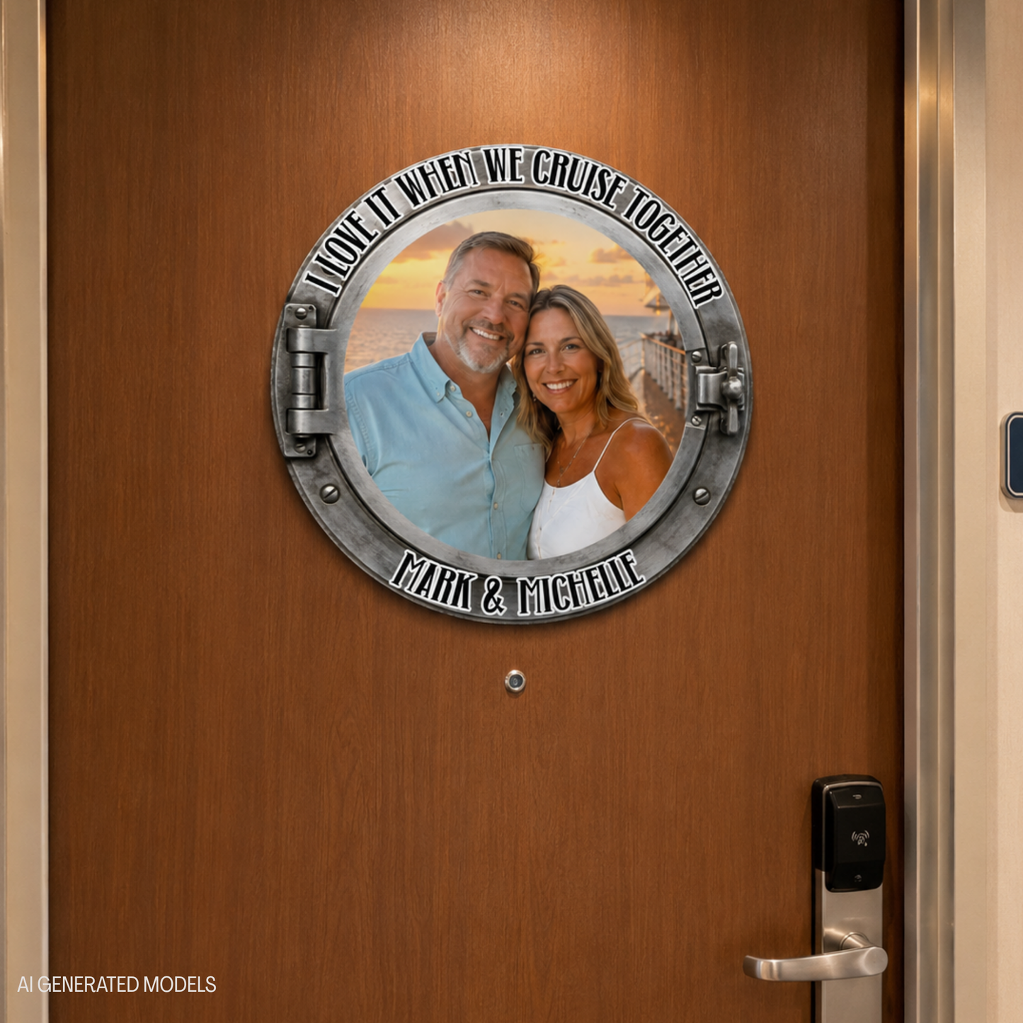 Personalized Cruise Porthole Photo Door Magnet