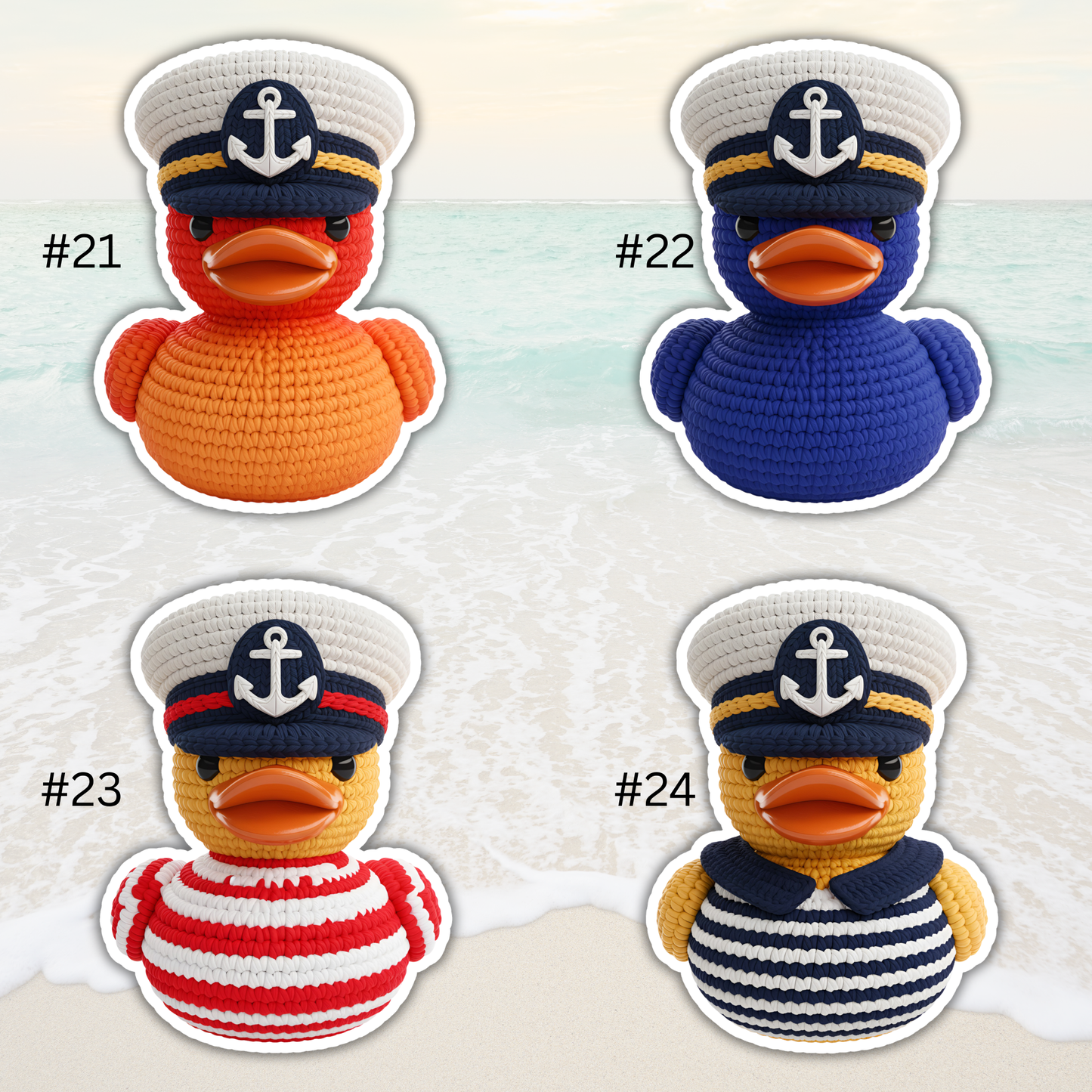 Captain Cruise Duck Crochet Style Magnet