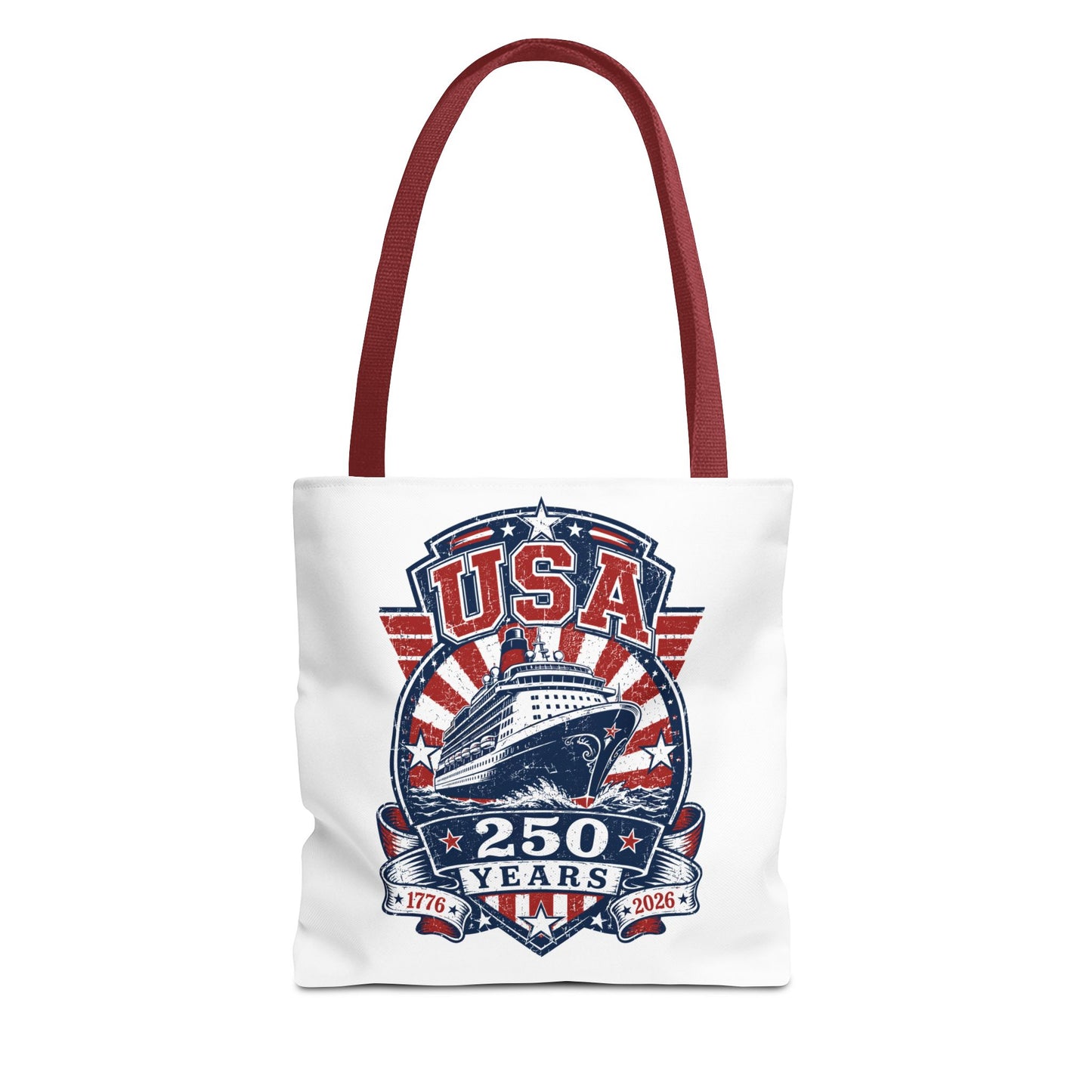 USA 250 Years Commemorative Tote Bag — 1776-2026 Patriotic Cruise Emblem