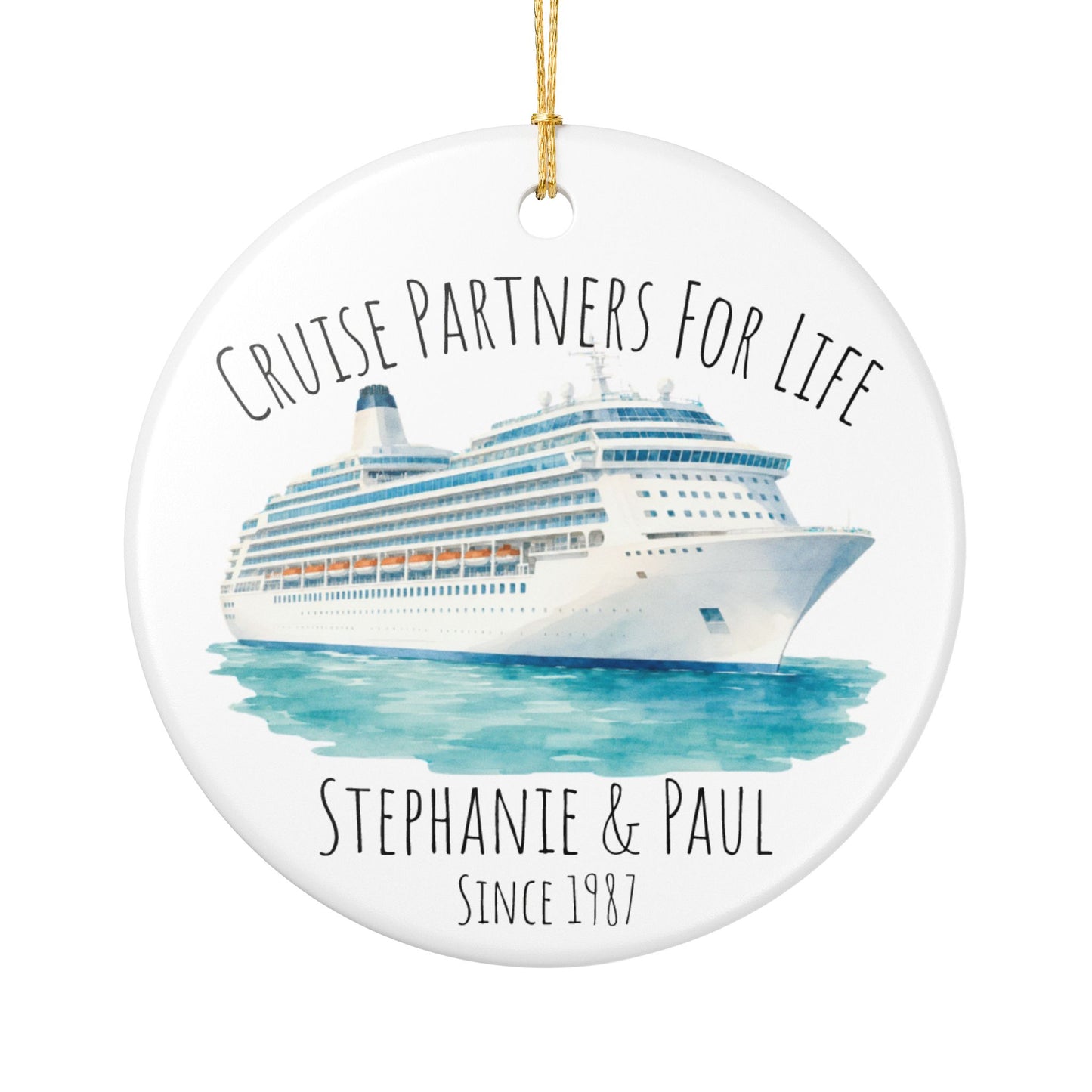 Cruise Partners for Life Personalized Ceramic Ornament