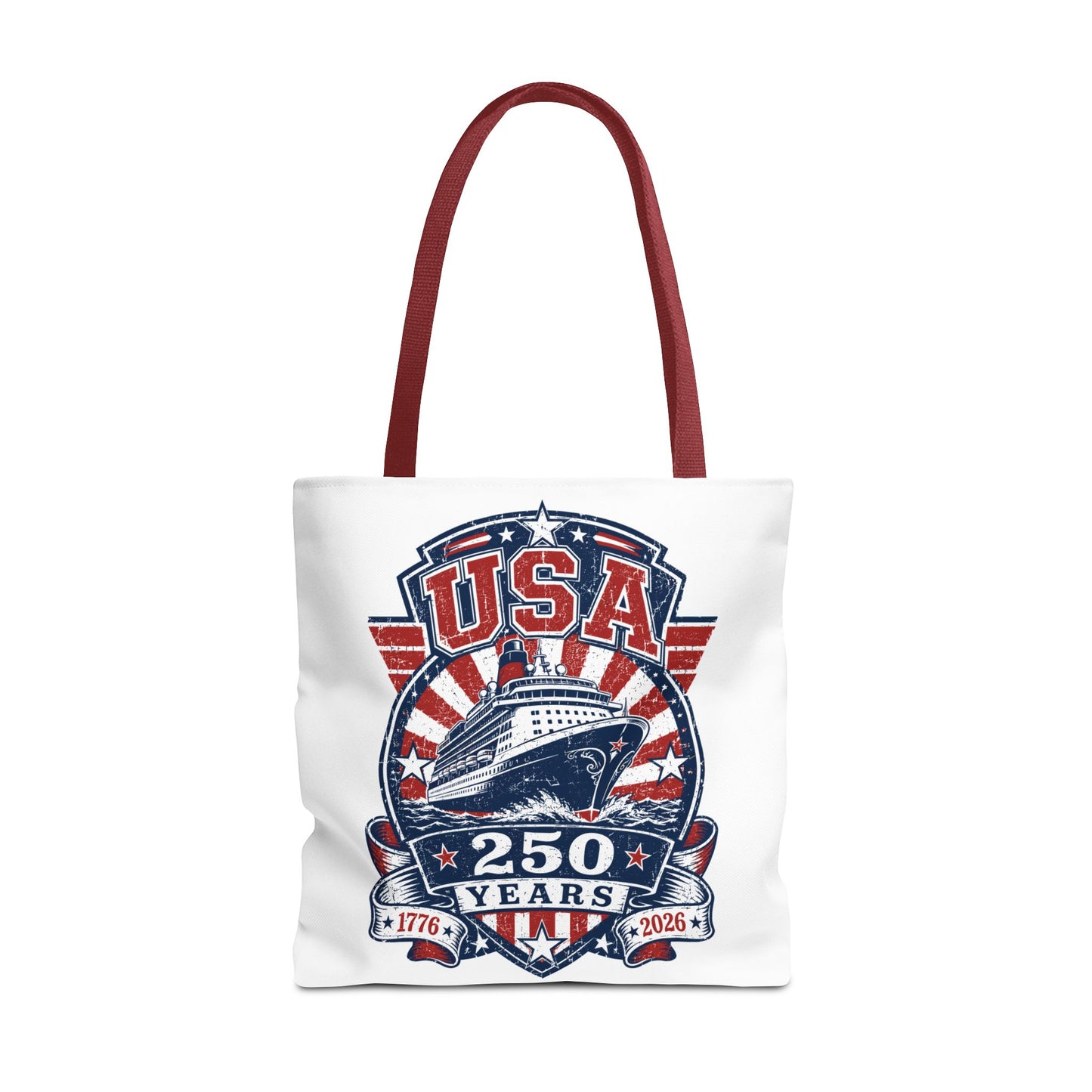 USA 250 Years Commemorative Tote Bag — 1776-2026 Patriotic Cruise Emblem