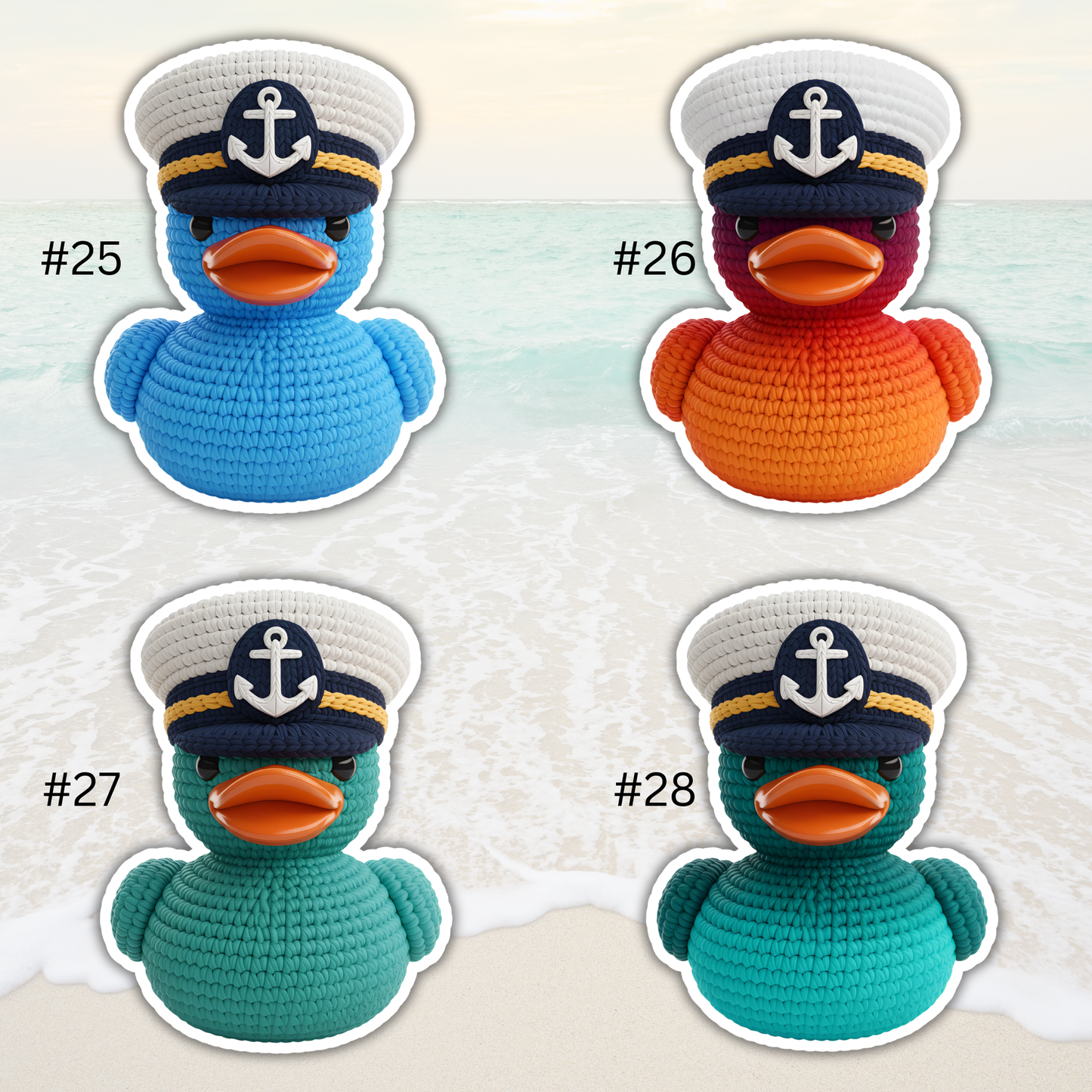 Captain Cruise Duck Crochet Style Magnet