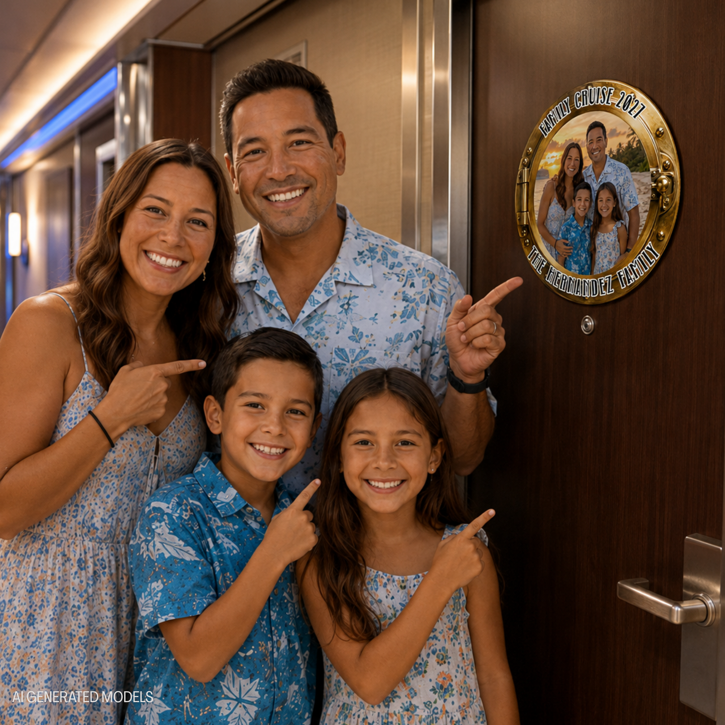 Personalized Cruise Porthole Photo Door Magnet
