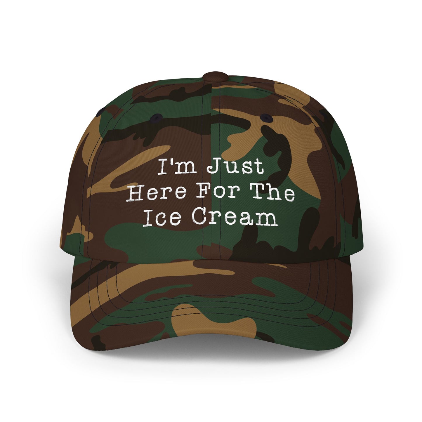 I'm Just Here For The Ice Cream Embroidered Dad Hat