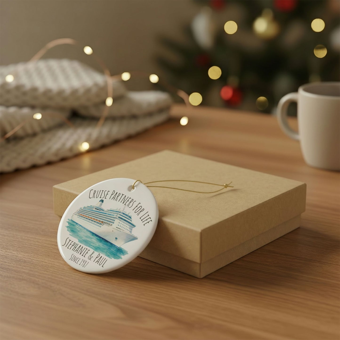 Cruise Partners for Life Personalized Ceramic Ornament