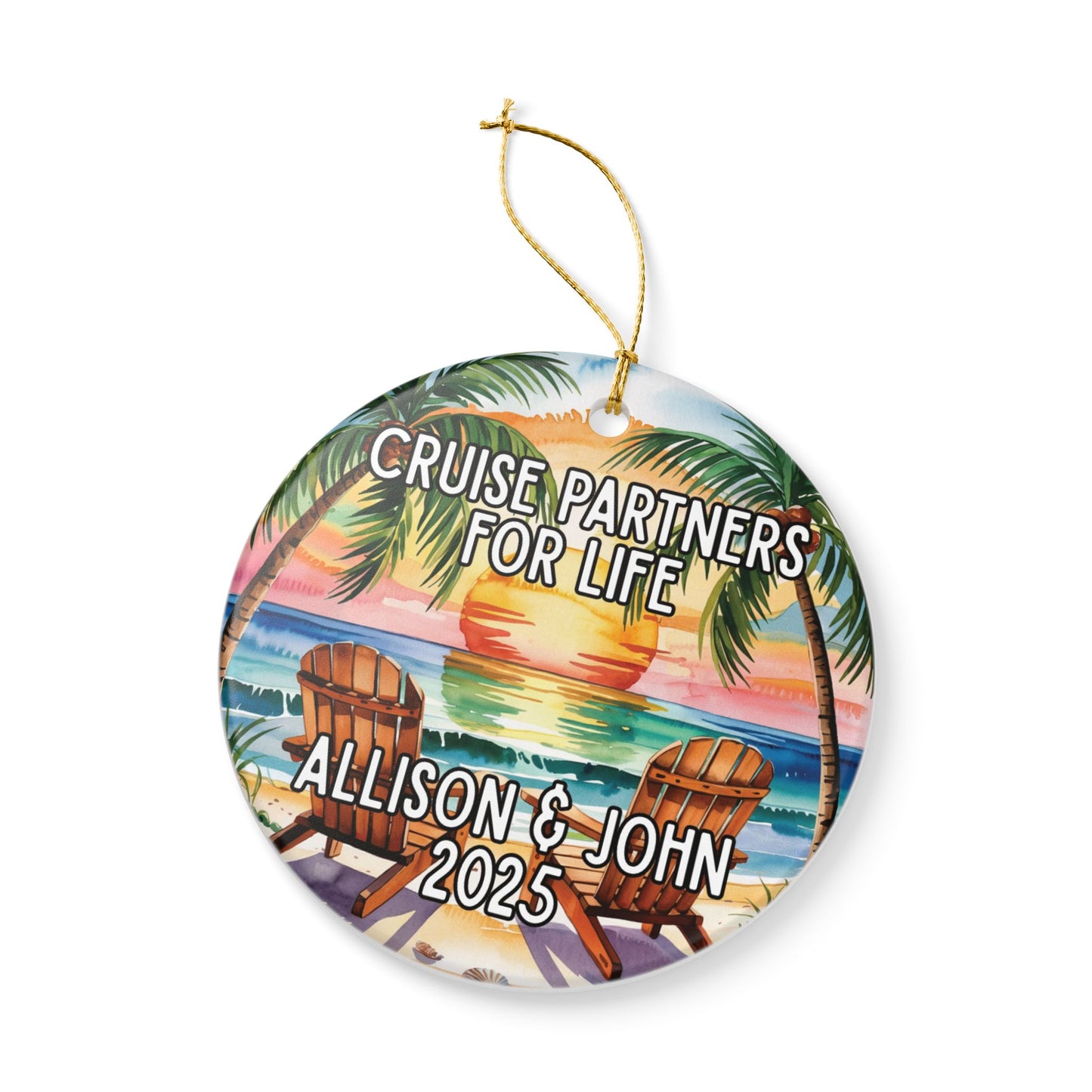 Personalized Cruise Partners Ornament, Cruise Partners For Life, 2025 Holiday Ornament Keepsake