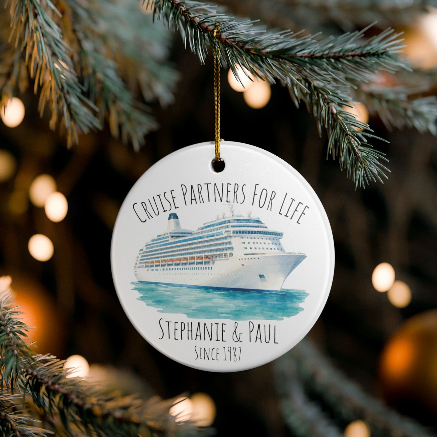 Cruise Partners for Life Personalized Ceramic Ornament