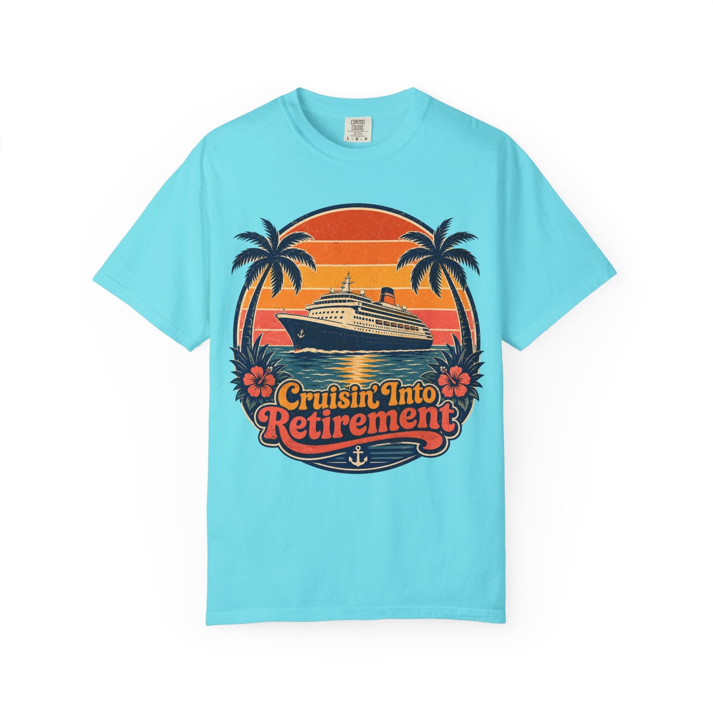Cruisin' Into Retirement T-Shirt — Retro Cruise Vacation Retirement Gift