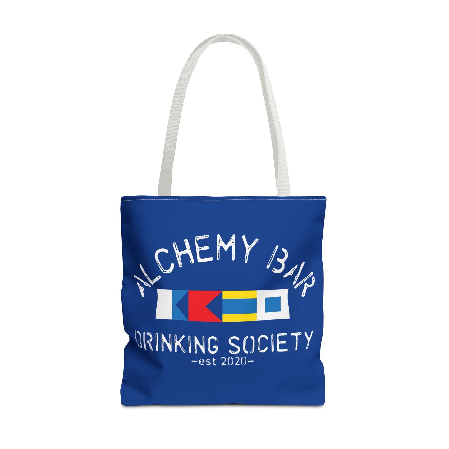 Alchemy Bar Drinking Society Nautical Flag Tote Bag