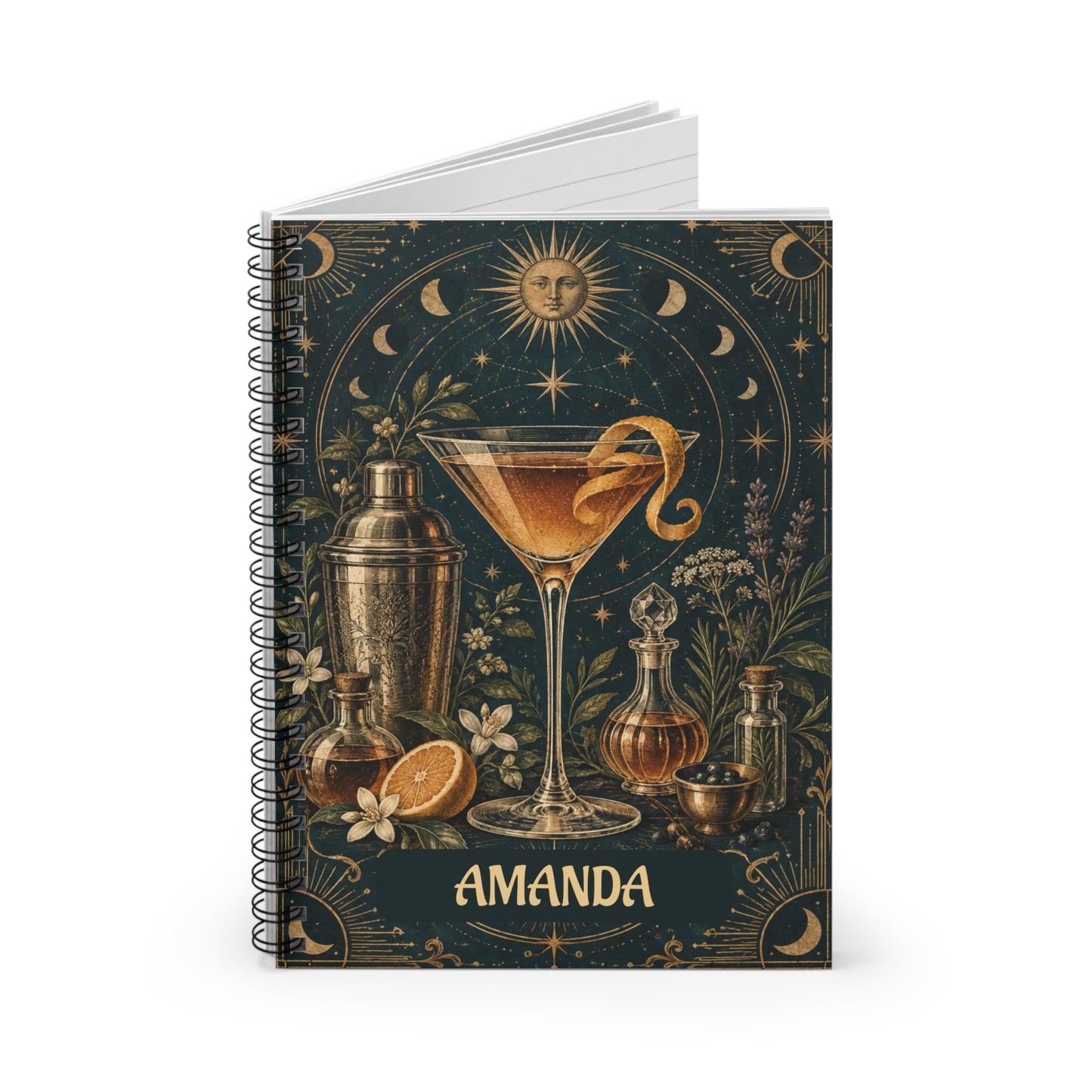 Mystic Cocktail Spiral Personalized Journal