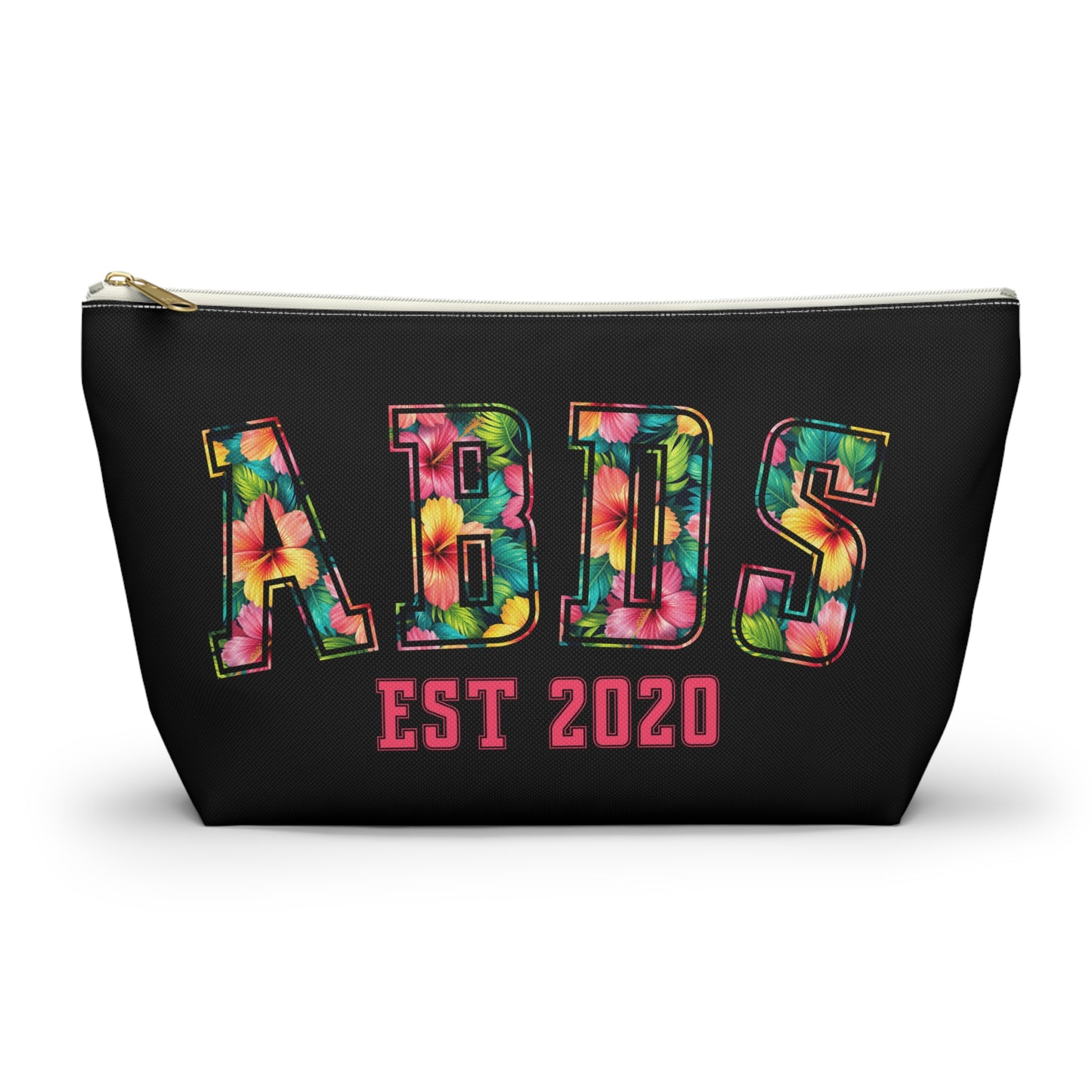 Tie-Dye Initials Accessory Pouch — 'ABDS' Est. 2020 Cosmetic Bag