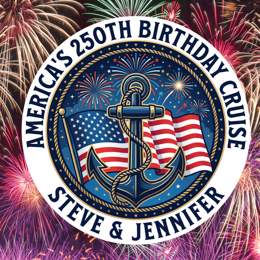 Personalized 250th Birthday Cruise Door Magnet