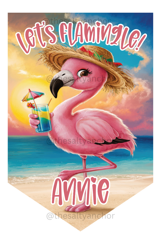 Let's Flamingle - Cruise Door Flag