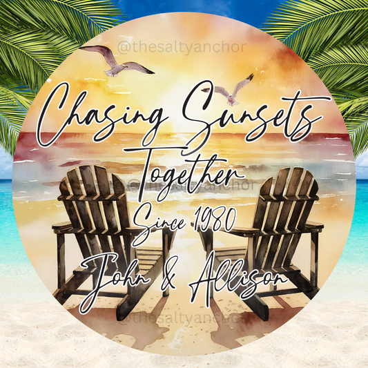 Chasing Sunsets Together Magnet