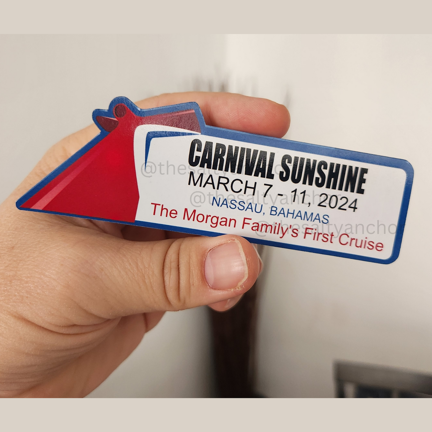 Carnival Name Tag Itinerary Magnet