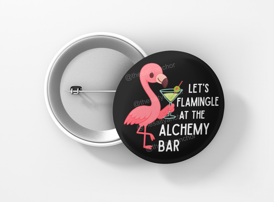 ABDS Pink Flamingo Martini Button