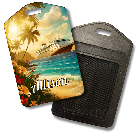 Retro Tropics Luggage Tag