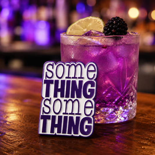 ABDS “Something Something” lapel pin with a bold nautical-inspired design, perfect for cruisers, Alchemy Bar fans, and cocktail lovers.