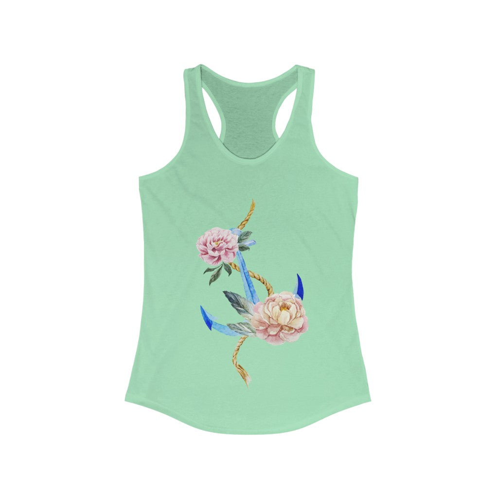 Floral Anchor Women's Ideal Racerback Tank - The Salty Anchor