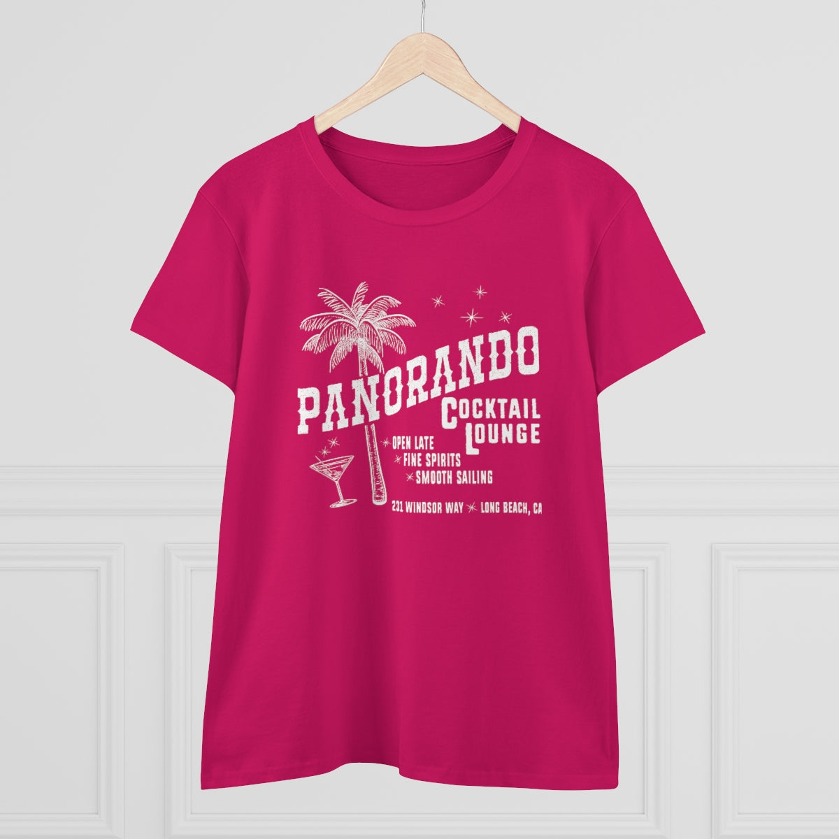 Panorando Cocktail Lounge Women's Midweight Cotton Tee