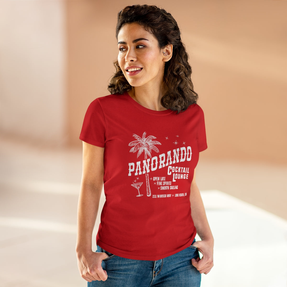 Panorando Cocktail Lounge Women's Midweight Cotton Tee