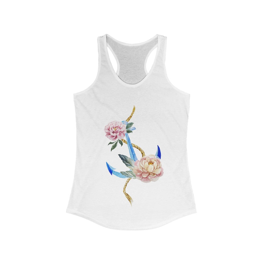 Floral Anchor Women's Ideal Racerback Tank - The Salty Anchor