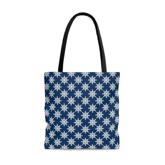 Nautical Anchors & Ship Wheel Tote Bag - The Salty Anchor