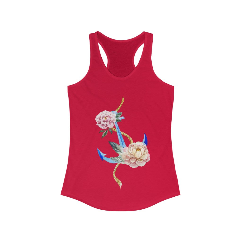 Floral Anchor Women's Ideal Racerback Tank - The Salty Anchor