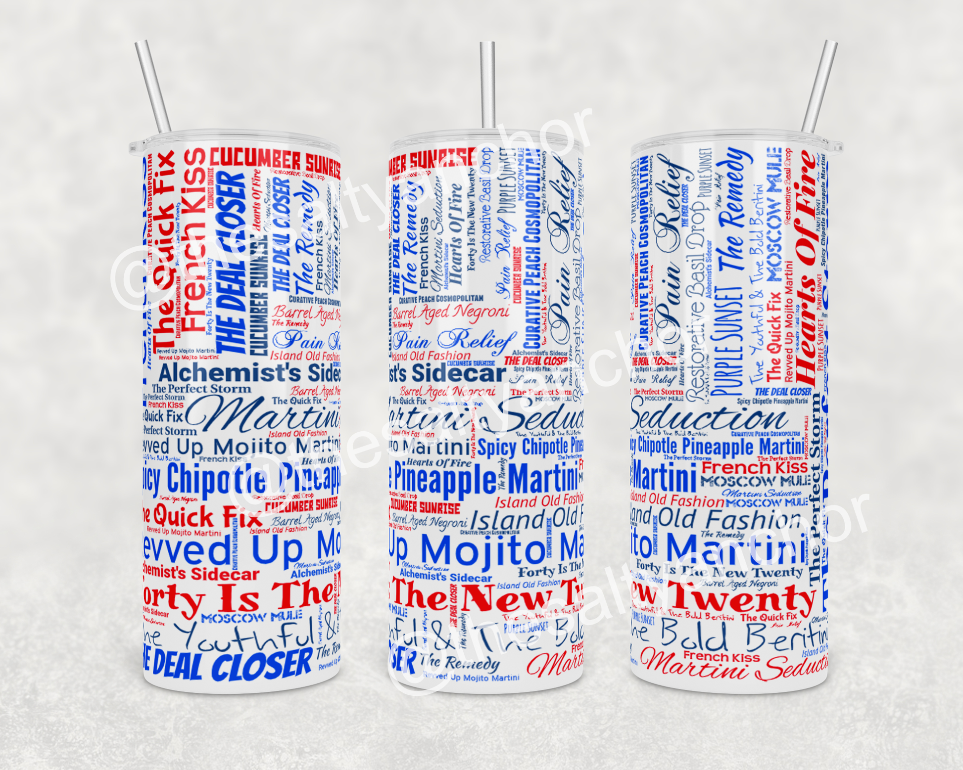 Alchemy Bar Cocktail Word Art Insulated Drink Tumbler